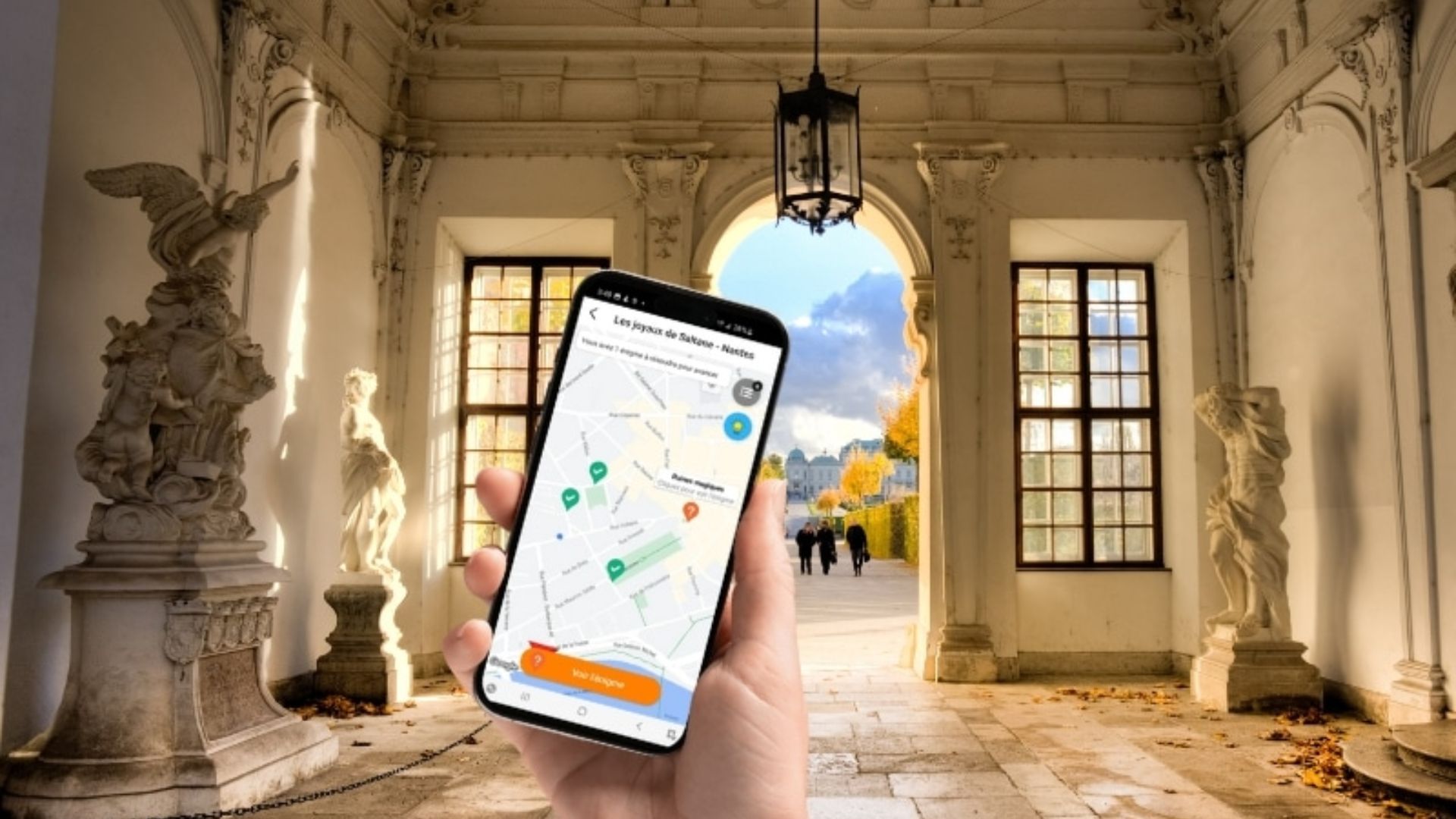 Application GeoGaming utilisée dans un musée lors de la Nuit européenne des musées