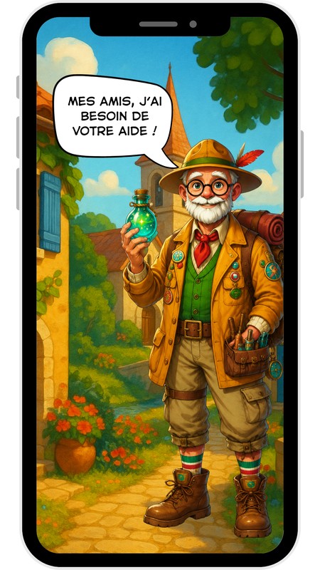 Un personnage compagnon guide l'aventure