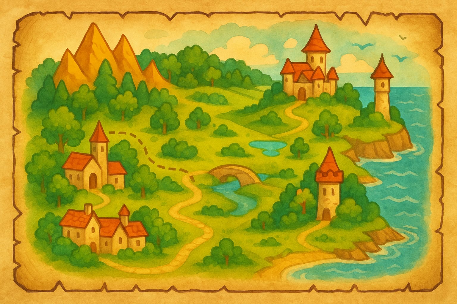 La carte au trésor illustrée de l’aventure