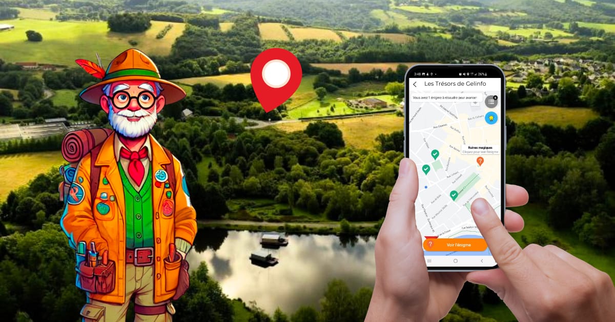 Image de présentation des Trésors de Geolinfo : le guide de l’aventure et le parcours sur téléphone