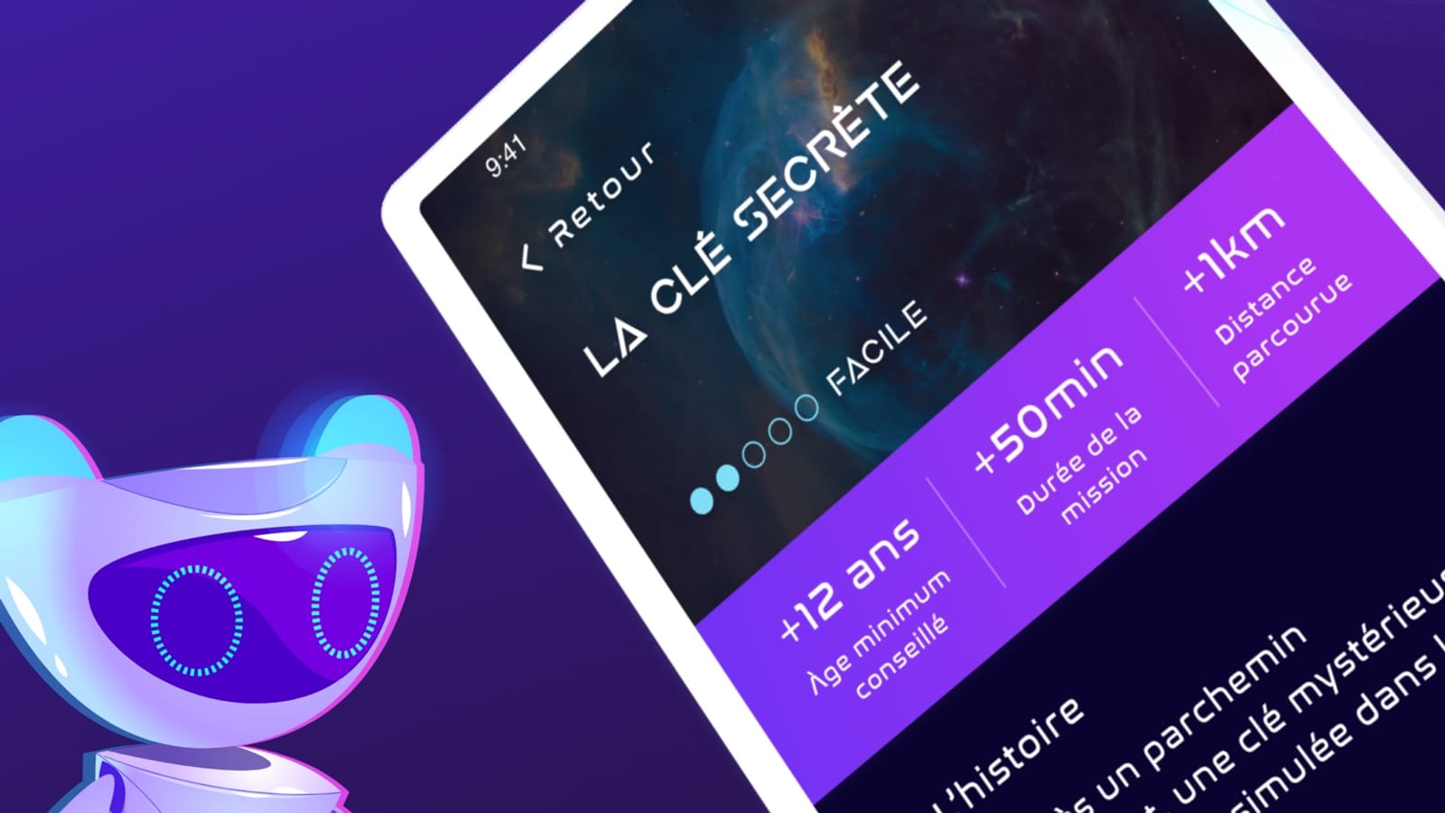 La fiche d'une mission dans l'application EVA, Les Tisseurs du temps